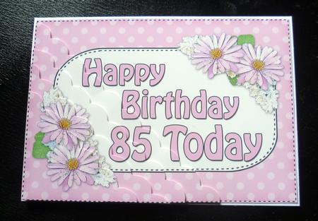5x7 85th Birthday Bouquet Scallop Corner by Charlie Angel
