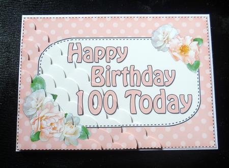 5x7 100th Birthday Roses Scallop Corner by Charlie Angel