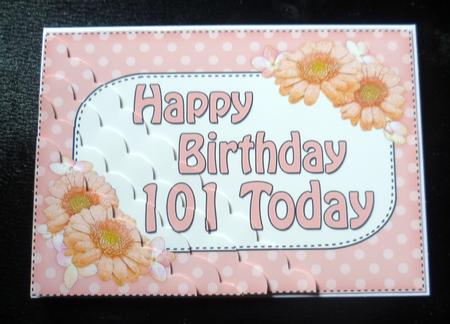 5x7 101st Birthday Flowers Scallop Corner by Charlie Angel