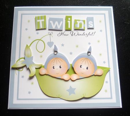 Twin Boys Card Topper by Charlie Angel