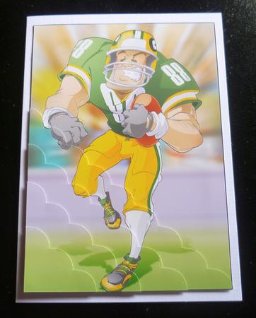 American Football Dude (green and Yellow) A4 by Charlie Angel