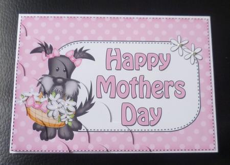 5x7 Maisie Scottie Dog Mothers Day Polka Dots Scallop Corner by Charlie Angel