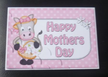 5x7 Gigi Horse Mothers Day Polka Dots Scallop Corner by Charlie Angel