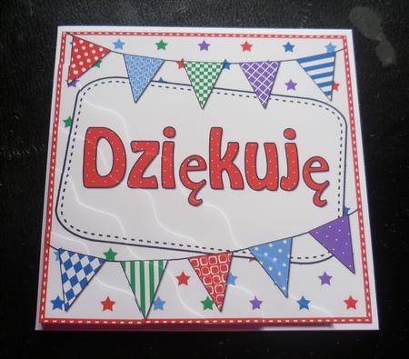 Polish Thank You Bunting Wavy Corner Stacker by Charlie Angel