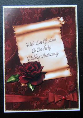 Our Ruby Wedding Anniversary Card by Charlie Angel