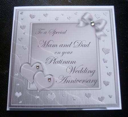 Mam and Dad Platinum Wedding Anniversary Wavy Corner by Charlie Angel