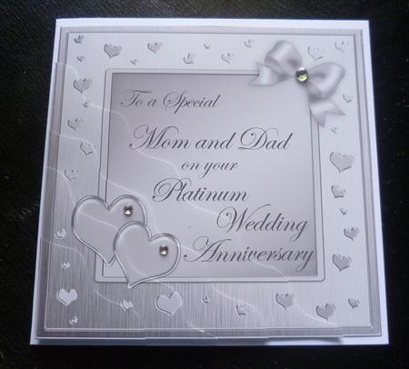 Mom and Dad Platinum Wedding Anniversary Wavy Corner by Charlie Angel