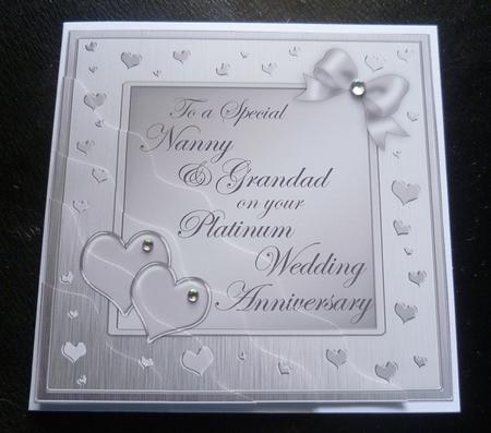 Nanny & Grandad Platinum Wedding Anniversary Wavy Corner by Charlie Angel