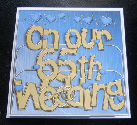 65th Wedding Anniversary Wavy Corner Side Stacker by Charlie Angel