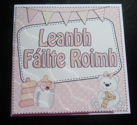Irish Gaelic New Baby Girl Wavy Corner Side Stacker by Charlie Angel