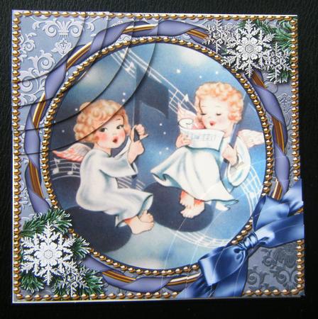 Singing Angels Gold 6 Inch Duo Corner Stack Card Front by Charlie Angel
