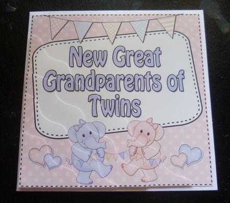 New Baby Great Grandparents of Twins Wavy Corner Side Stacke by Charlie Angel