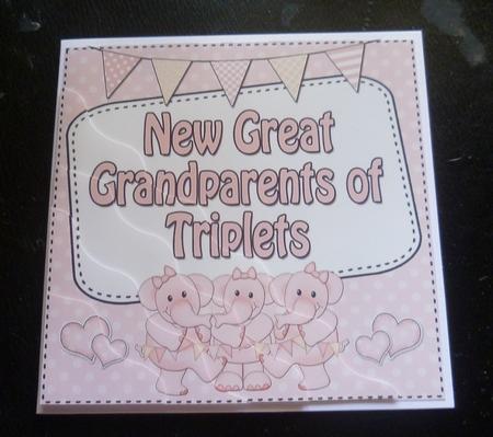 New Baby Great Grandparents of Triplets Wavy Corner Stacke by Charlie Angel