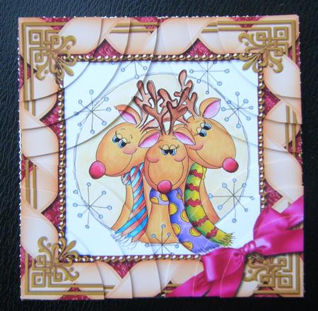 Cute Reindeer All 4 Rounded Corner Card Front by Charlie Angel