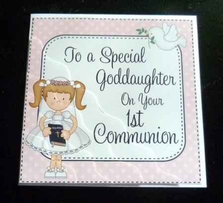Special Goddaughter 1st Communion Wavy Corner Side Stacker by Charlie Angel