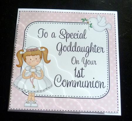 Special Goddaughter 1st Communion Wavy Corner Side Stacker by Charlie Angel
