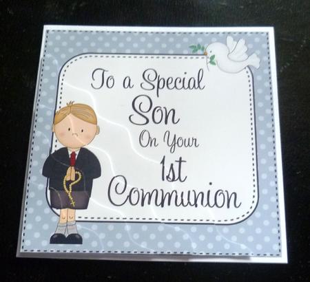 Special Son 1st Communion Wavy Corner Side Stacker by Charlie Angel