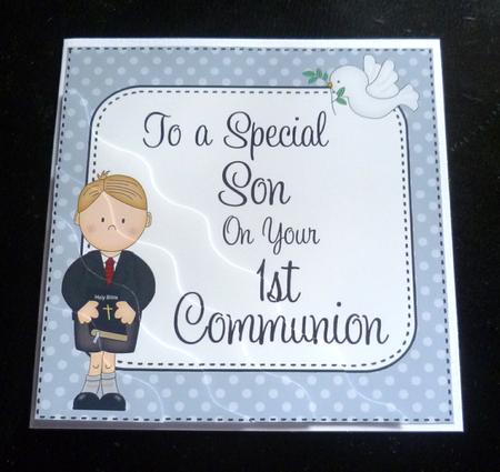 Special Son 1st Communion Wavy Corner Side Stacker by Charlie Angel