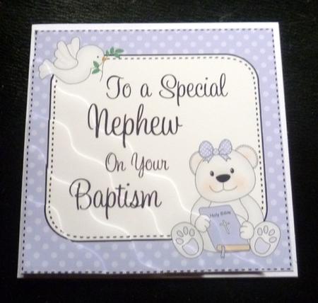 Special Nephew Baptism Teddy Wavy Corner Side Stacker by Charlie Angel