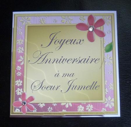 French Birthday Twin Sister Flowers Wavy Corner Stacker by Charlie Angel