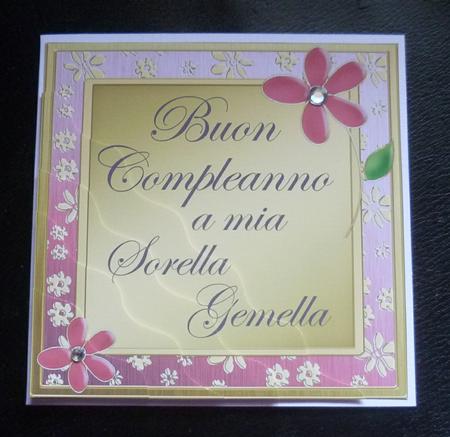 Italian Birthday Twin Sister Flowers Wavy Corner Stacker by Charlie Angel