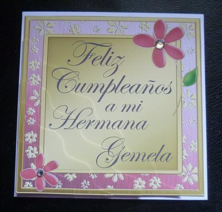 Spanish Birthday Twin Sister Flowers Wavy Corner Stacker by Charlie Angel