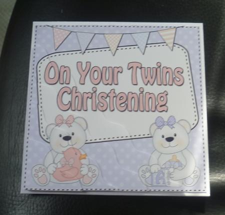 Christening Twins Teddy Wavy Corner Side Stacker by Charlie Angel