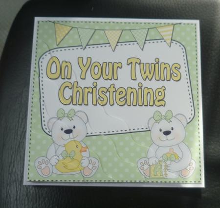 Christening Twins Teddy Wavy Corner Side Stacker by Charlie Angel