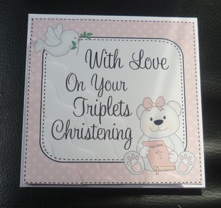 Christening Triplets Teddy Wavy Corner Side Stacker by Charlie Angel