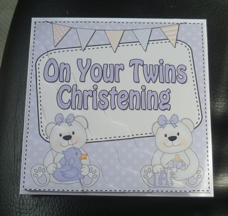 Christening Twins Teddy Wavy Corner Side Stacker by Charlie Angel