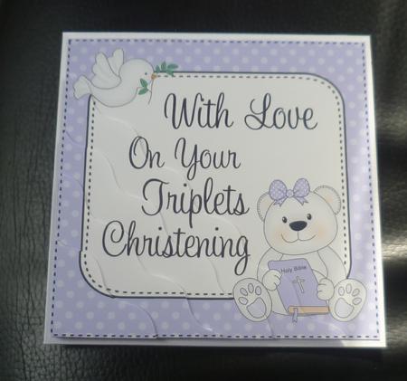 Christening Triplets Teddy Wavy Corner Side Stacker by Charlie Angel