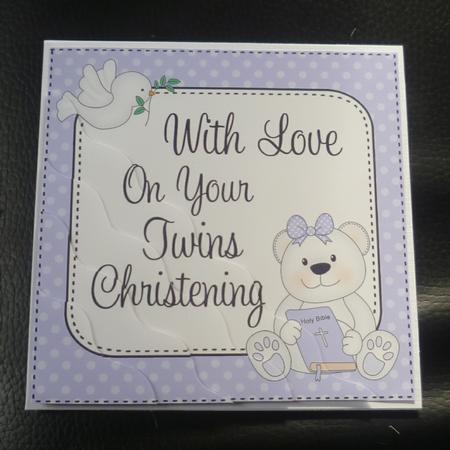 Christening Twins Teddy Wavy Corner Side Stacker by Charlie Angel