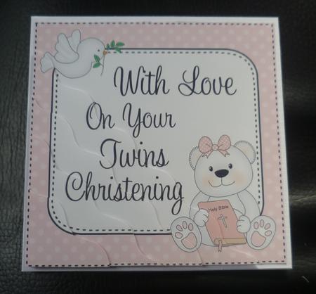 Christening Twins Teddy Wavy Corner Side Stacker by Charlie Angel
