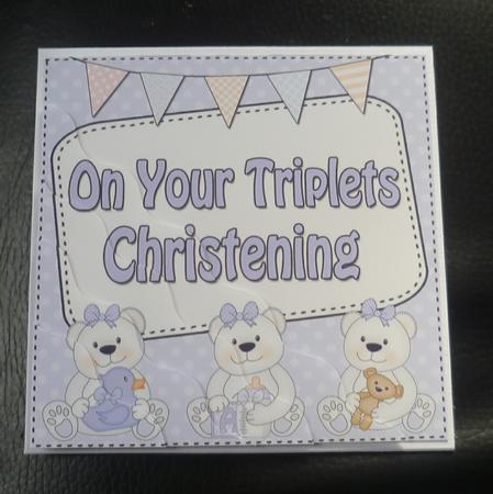 Christening Triplets Teddy Wavy Corner Side Stacker by Charlie Angel