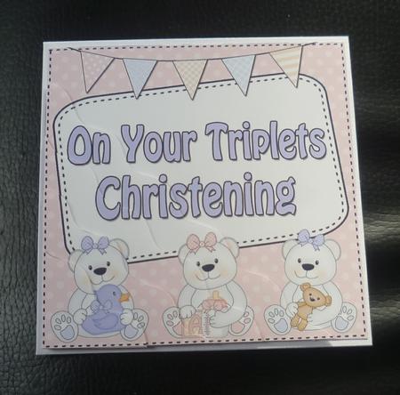 Christening Triplets Teddy Wavy Corner Side Stacker by Charlie Angel