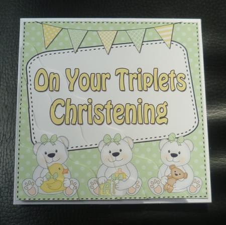 Christening Triplets Teddy Wavy Corner Side Stacker by Charlie Angel