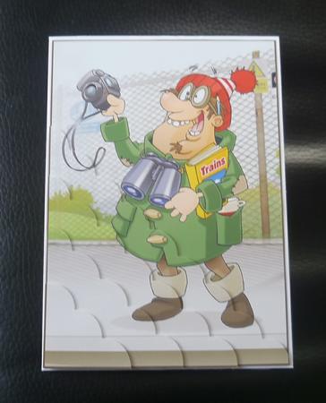 Train Spotter Dude A4 by Charlie Angel
