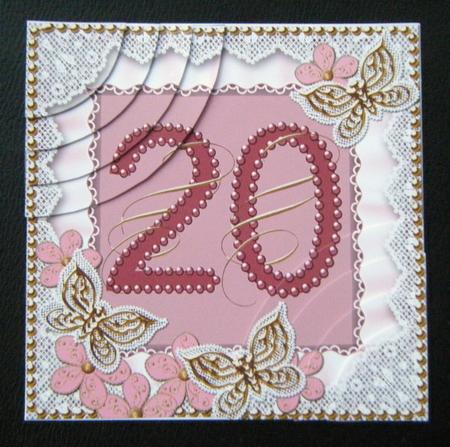 Vintage Plum Butterfly Age 20 6inch Duo Corner Stacker by Charlie Angel