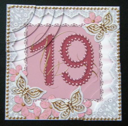 Vintage Plum Butterfly Age 19 6inch Duo Corner Stacker by Charlie Angel