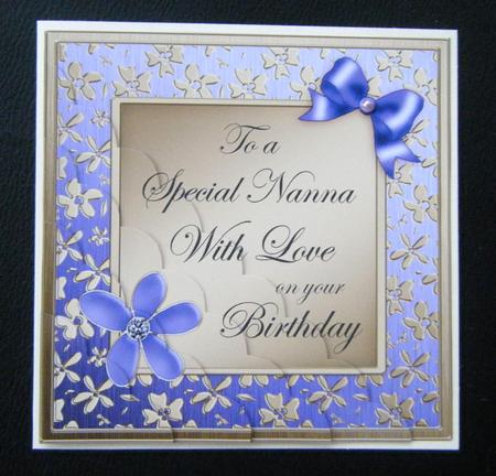 Floral Special Nanna Birthday Scalloped Corner Stacker by Charlie Angel