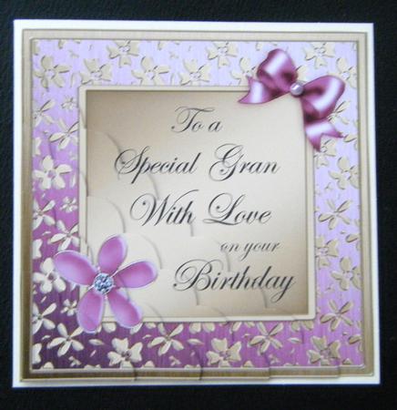 Floral Special Gran Birthday Scalloped Corner Stacker by Charlie Angel