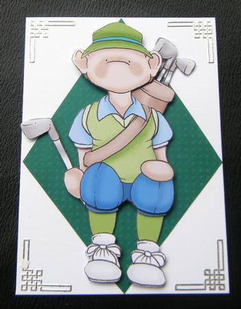 Sitting Sporty Doodles (golfer) by Charlie Angel