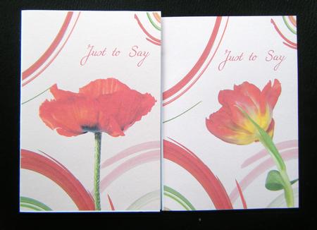 Floral Swoosh Notelet 2 by Charlie Angel
