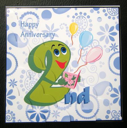 Happy 2nd Anniversary Balloons Card by Charlie Angel