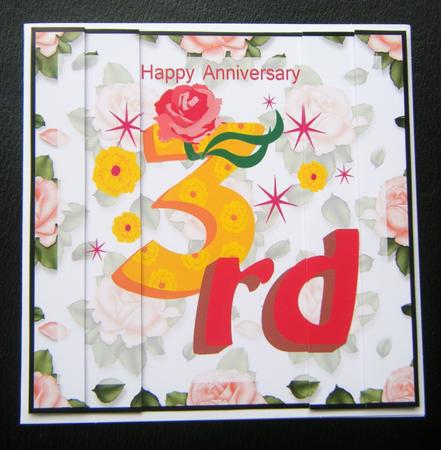 3rd Anniversary Floral Side Stacker Card by Charlie Angel