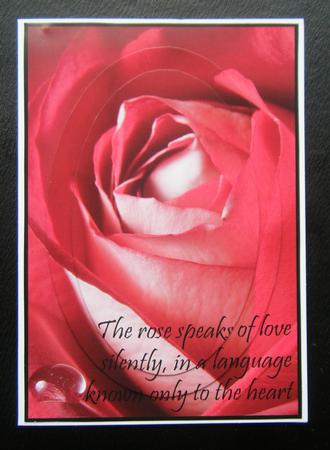 Dewdrops on Roses Oval Pyramid Card by Charlie Angel