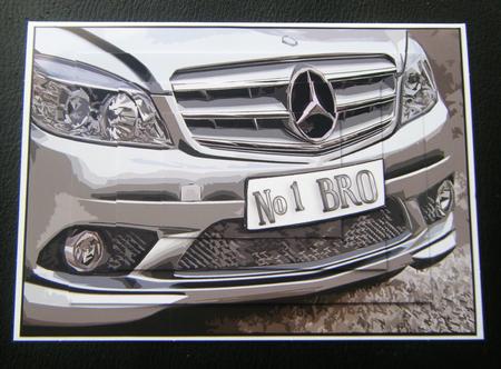 Mercedes 'painted' Image 7x5inch Pyramid by Charlie Angel
