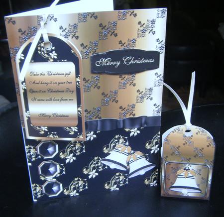 3D Black and Gold Gift Bag N Tag, Decoration A4 Card Kit by Charlie Angel