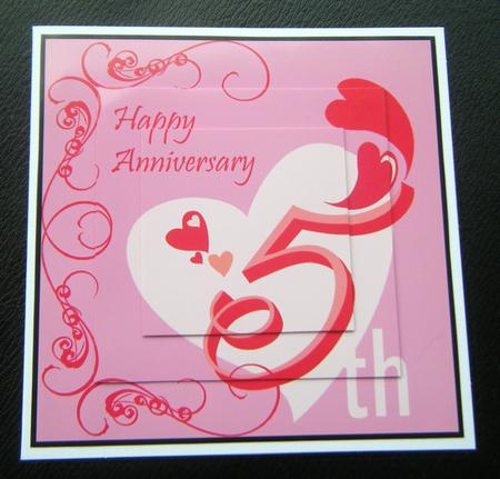 Hearts & Swirls 5th Anniversary Quick Card by Charlie Angel