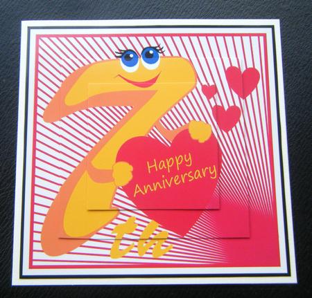 Fun 7th Anniversary Quick Pyramid Card by Charlie Angel